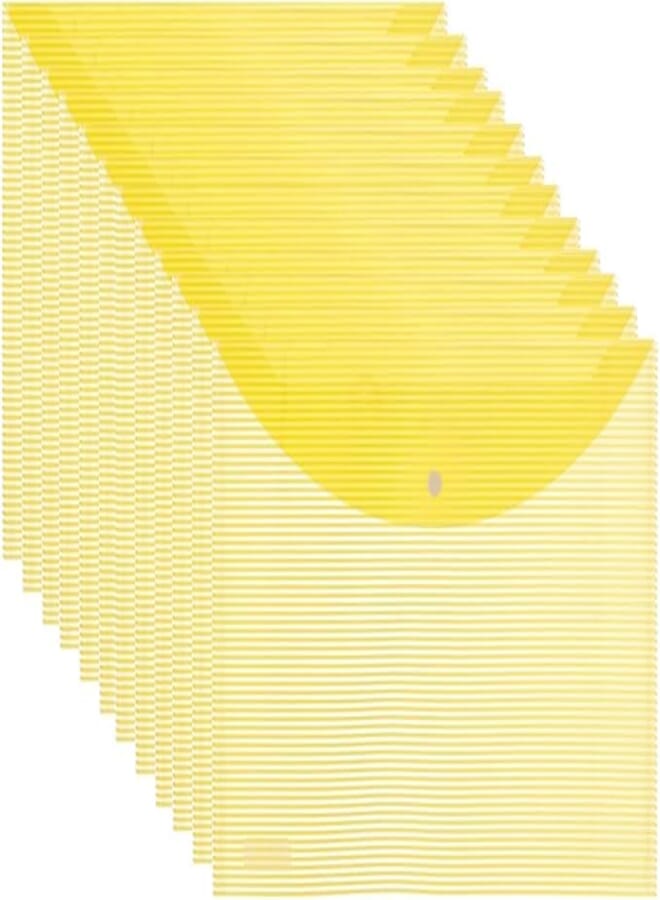 3A FC-18A Plastic Paper Sleeve 18 Micron 26 * 35 cm With Clips 12 Pieces - Yellow